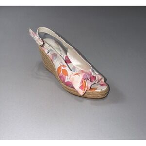 Naturalizer Women's Bettina Espadrille White Colorful Bow Sandal Wedge Size 10M
